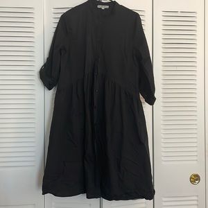 Yakira Bella Black Button Down Shirt Dress